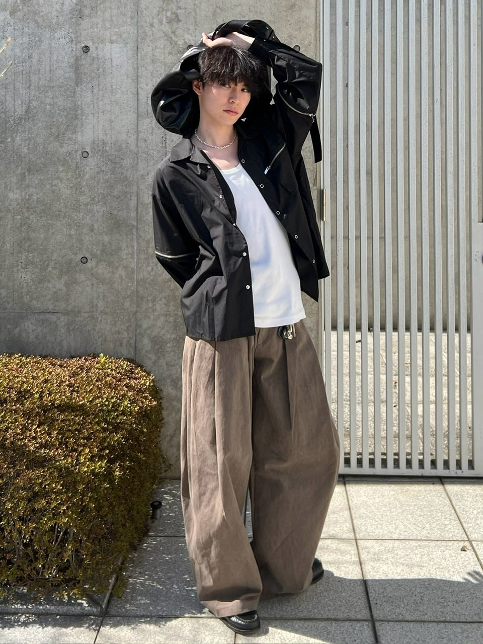 東京店WEB限定受注制【Chikashitsu +】deep tuck cotton wide slacks (3color)