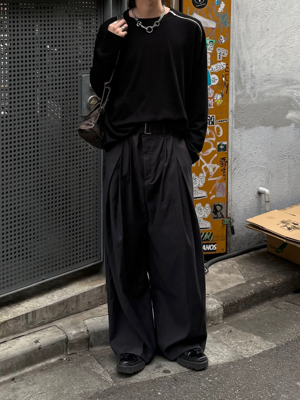 大阪店WEB限定【Chikashitsu +】shoulder zip long sleeve (2color