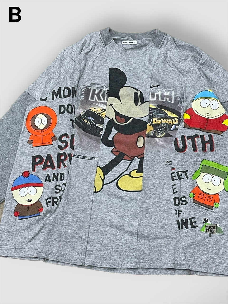 【Re +】cutting switch long sleeve (gray)
