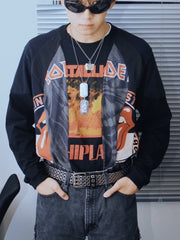【Re +】cutting switch long sleeve (black)