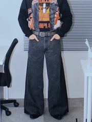 【Re +】newold docking flare denim pants (black)