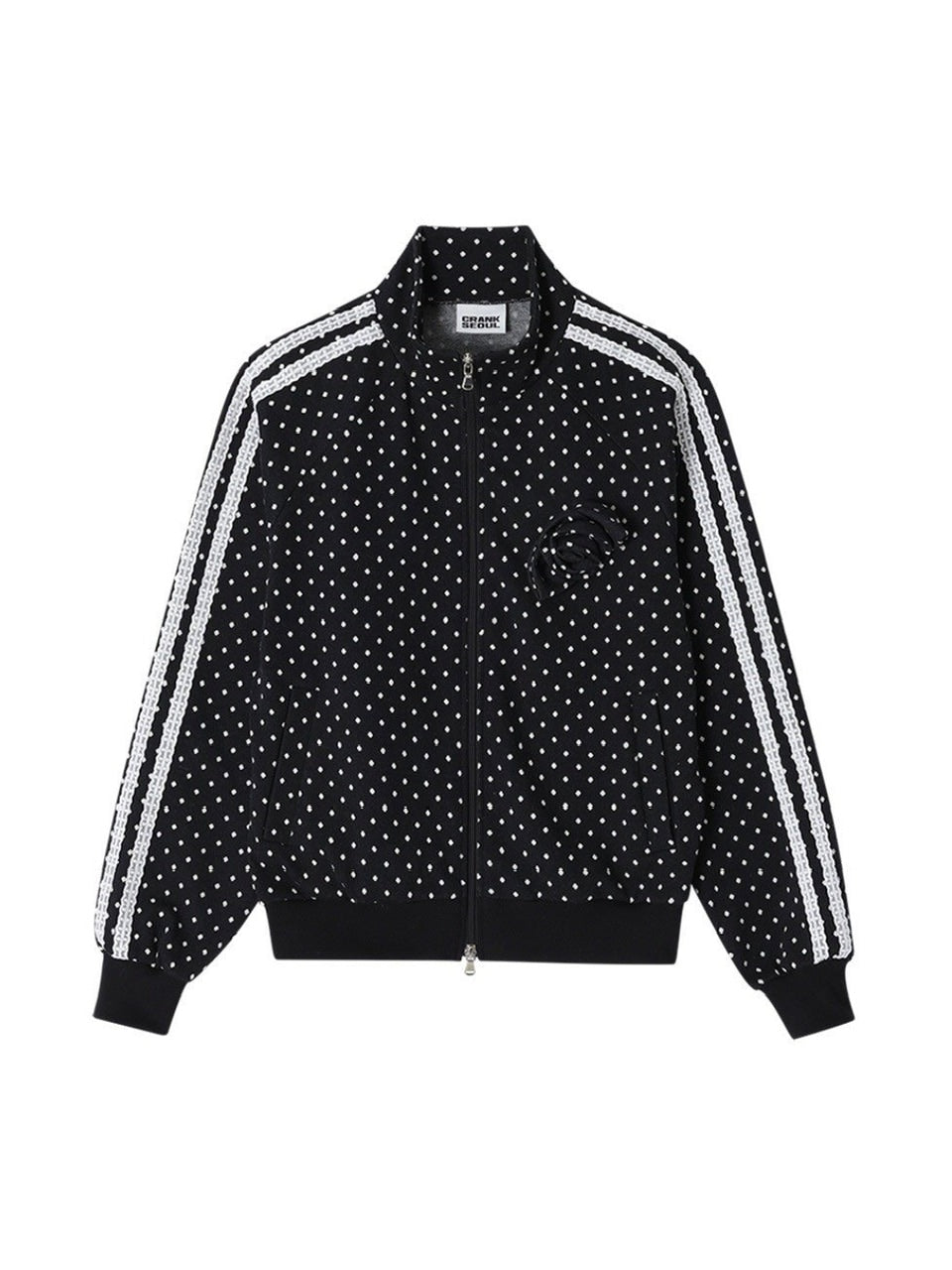 【CRANK】ROSE DOT TRACK JACKET / 【クランク】ローズドットダブルジップトラックジャケット