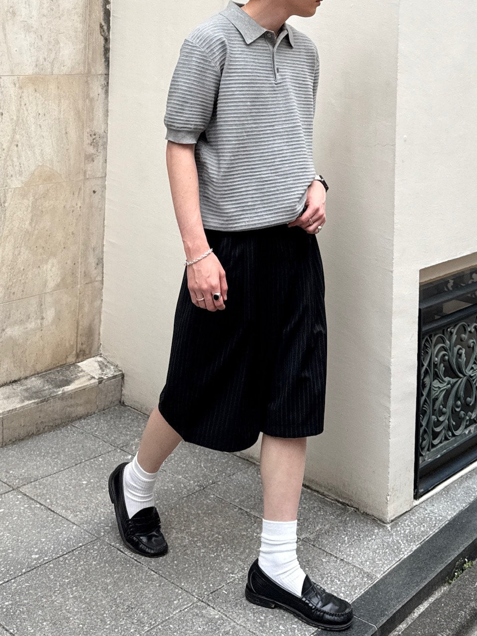 東京店WEB限定受注制【Chikashitsu +】Dry-Touch Rib Knit Polo (2color)