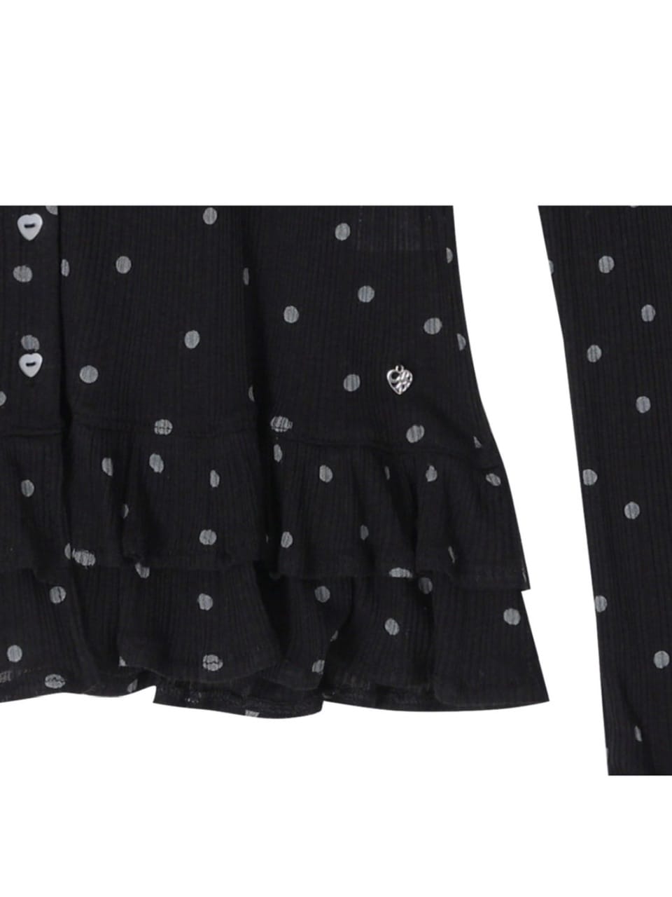 【CRANK】DOT FRILL SHEER HOOD CARDIGAN