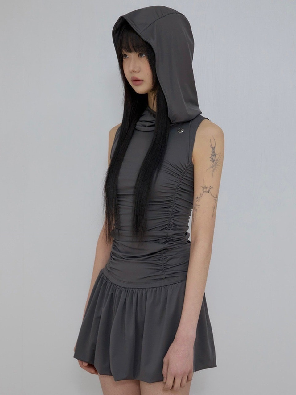 【FLAREUP】Hooded High Neck Dress