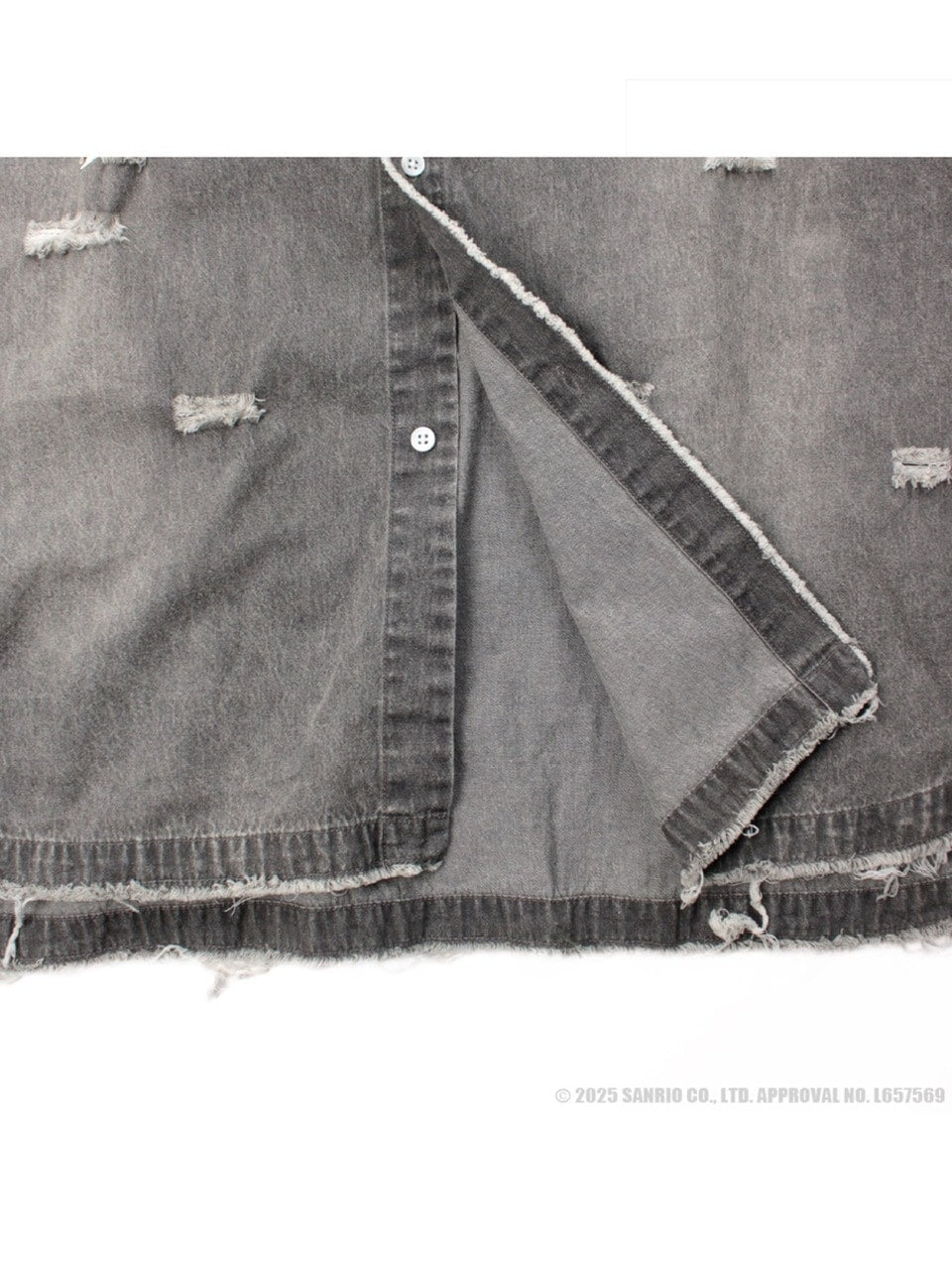【GALFY×KUROMI】イルガルフィーボロボロデニム半袖BIGシャツ