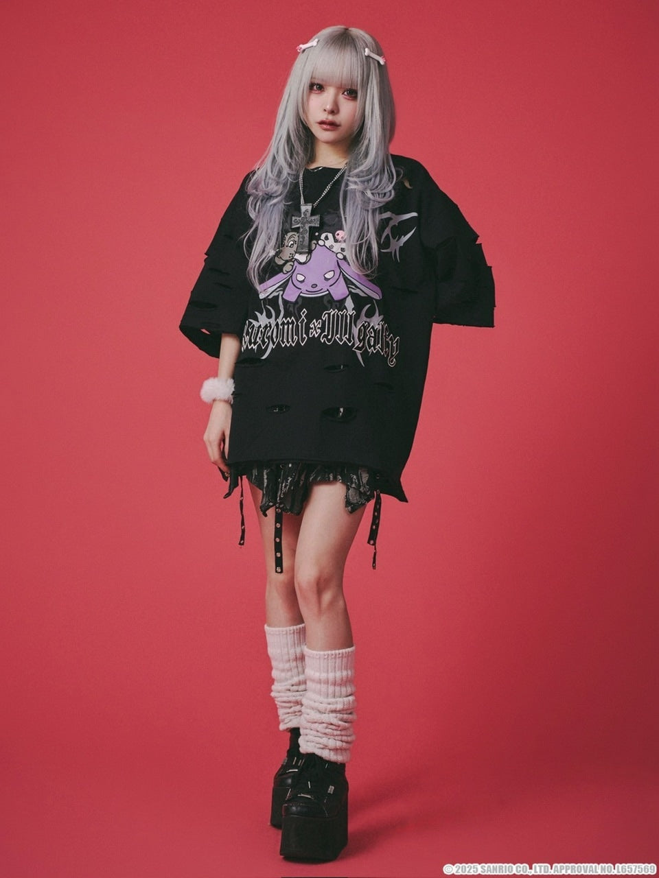 【GALFY×KUROMI】イルガルフィーボロボロ半袖TEE