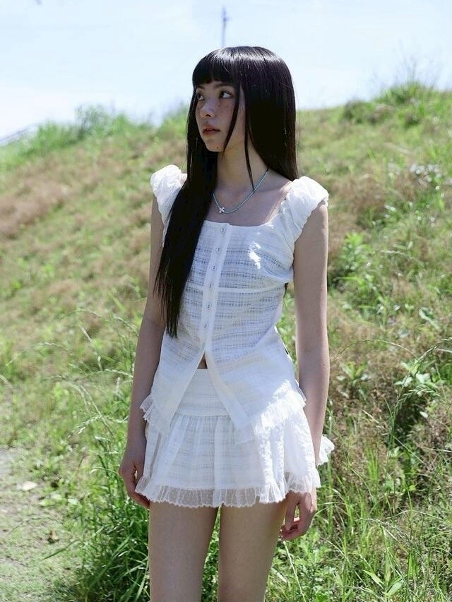 【Uglyshadow】CHECK SHIRRING SKIRT / 【アグリーシャドウ】チェックシャーリングミニスカート