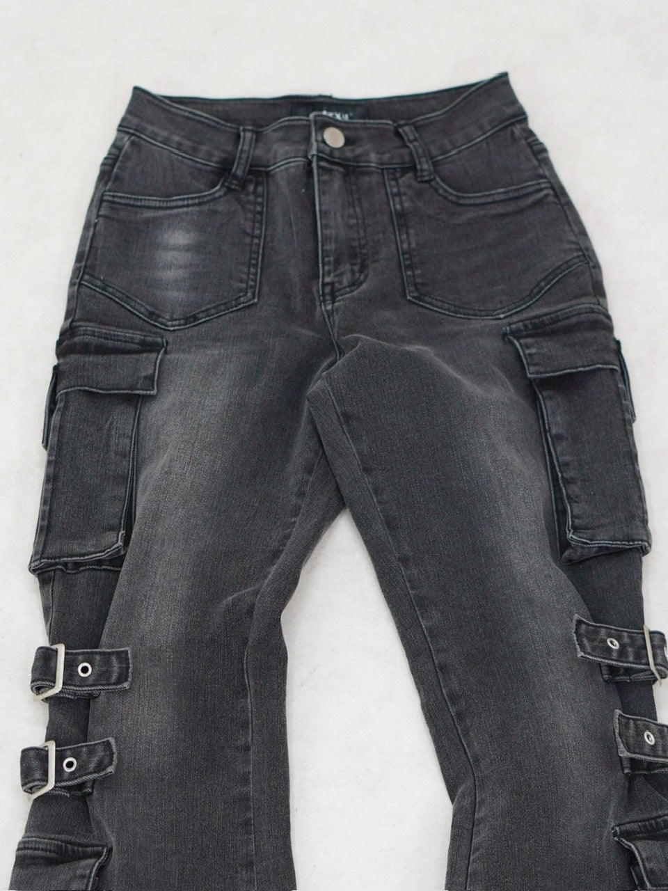 【NMTXU】flare cargo denim pants / 【エヌエムティーエックスユー】ウォッシュドフレアカーゴデニムパンツ