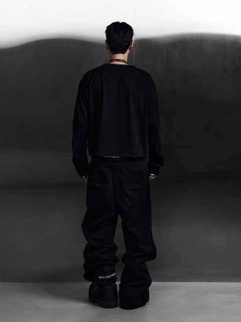 【Rosen Kreuz】EYELET EDGE Set-Up LAYERED SWEAT PANTS