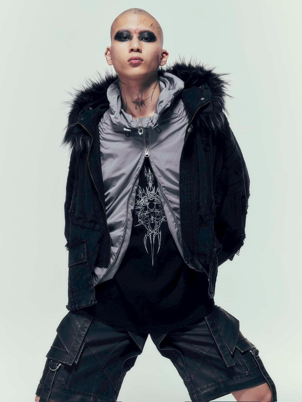 【DIG YOUR OWN GRAVE】SYN-EDGE BLOUSON /【ディグユアオウングレイブ】アシンメトリーテックブルゾン