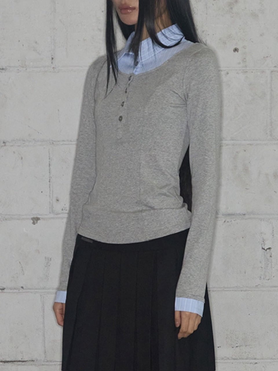 【FANCY CLUB】SHIRT LAYERED LONG SLEEVE / 【ファンシークラブ】シャツレイヤード長袖Ｔシャツ