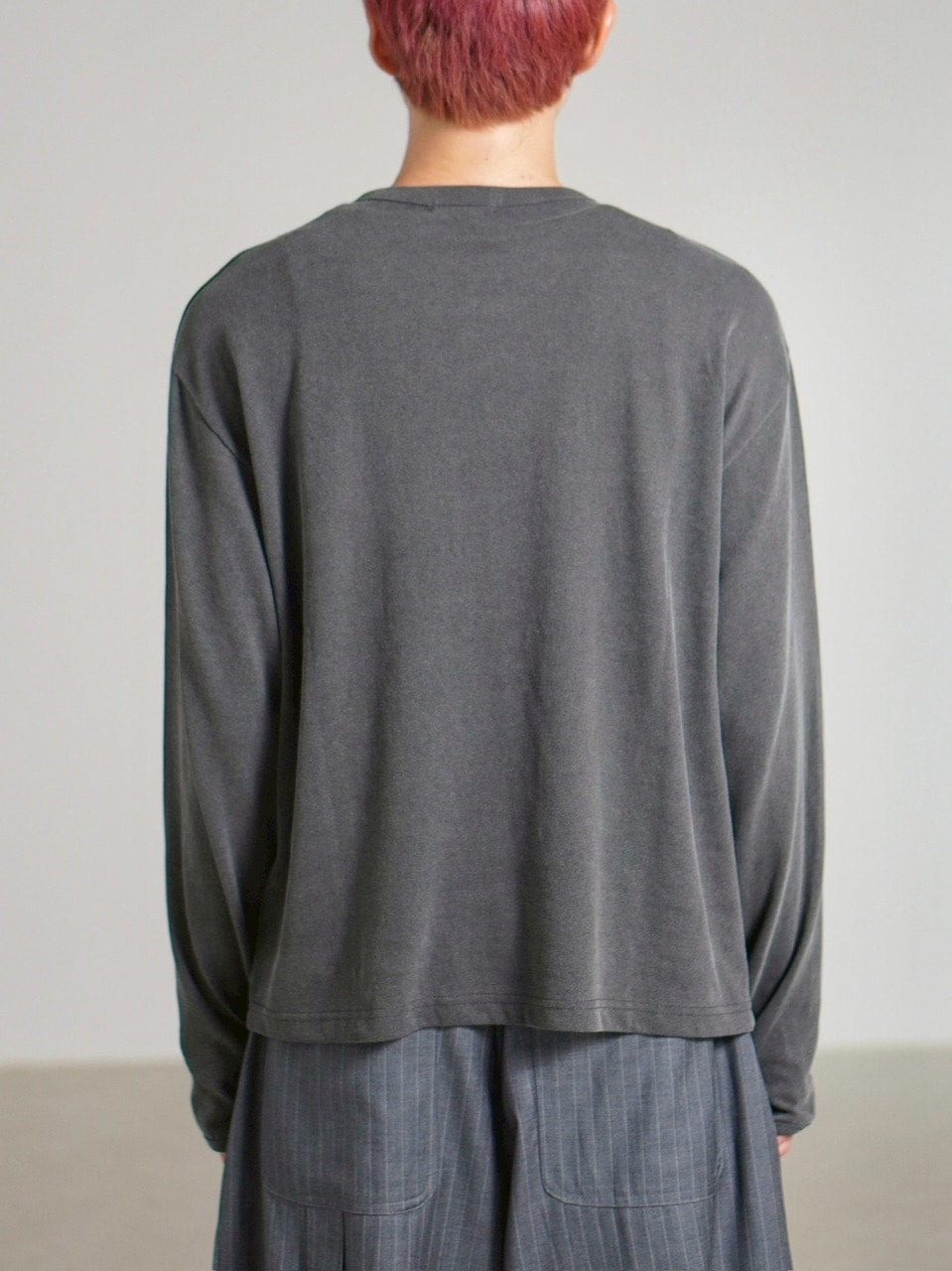 受注制【Chikashitsu +】double button henry neck long sleeve tee / 【チカシツプラス】ダブルボタンヘンリーネック長袖Tシャツ (4color)