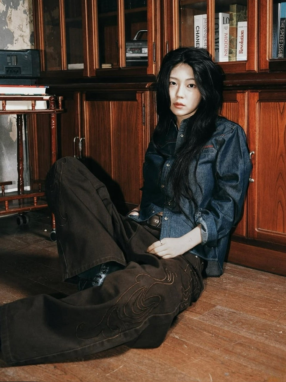 【AAKAM】Needlework Wave Cotton Pants