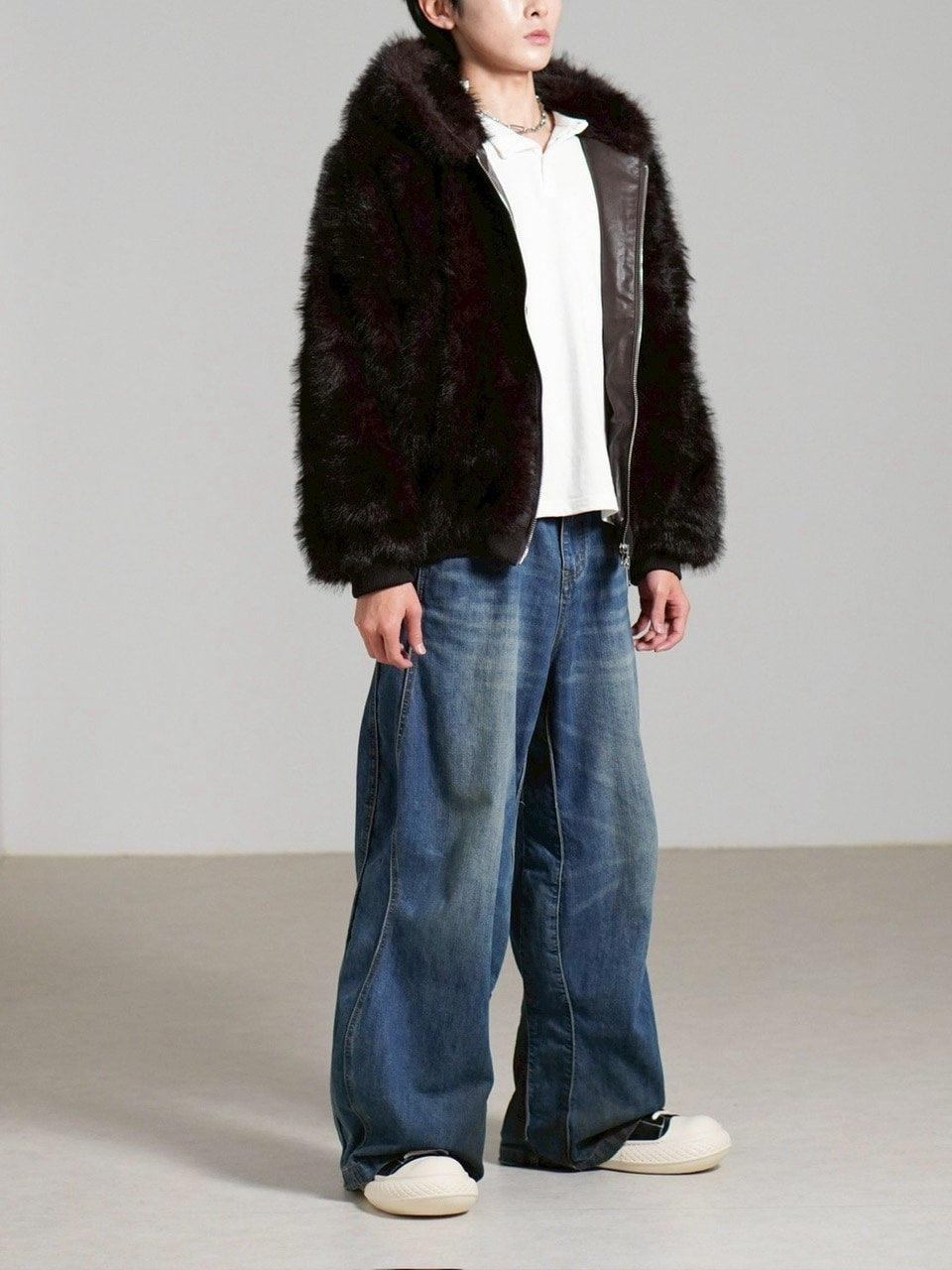 受注制【Chikashitsu +】oversized hooded fur blouson / 【チカシツプラス】オーバーサイズフーデッドファーブルゾン (4color)