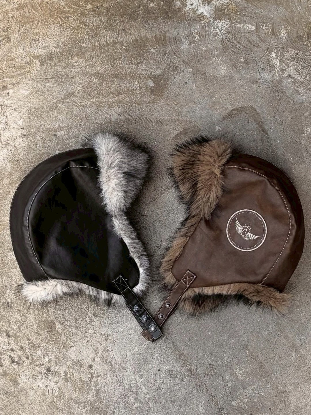 【AAKAM】Biker Leather Earflap Hat