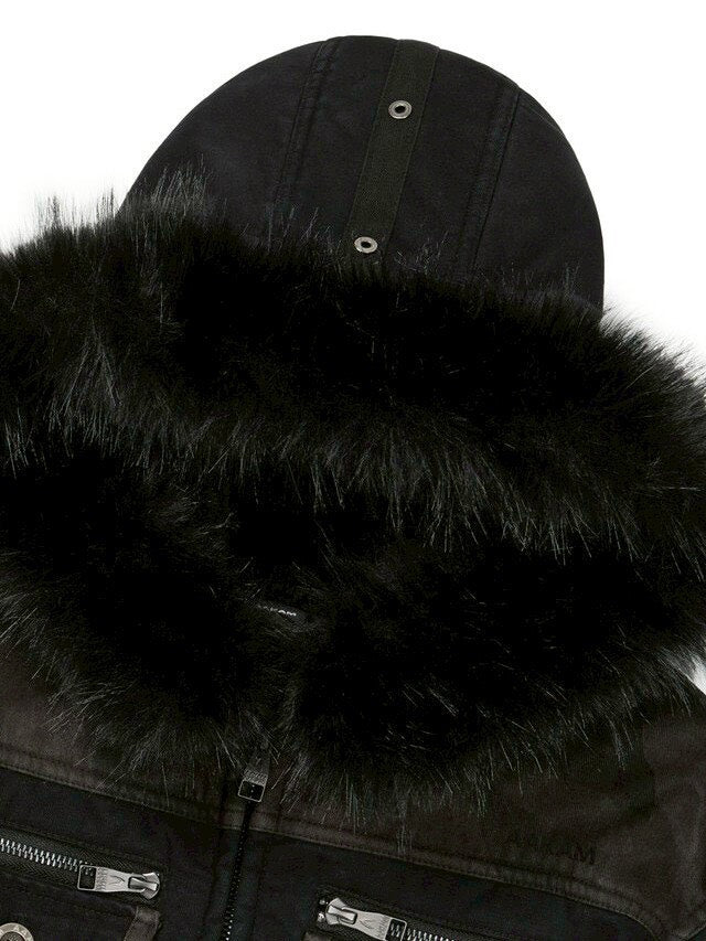 【AAKAM】Fur Camo Contrast Jacket