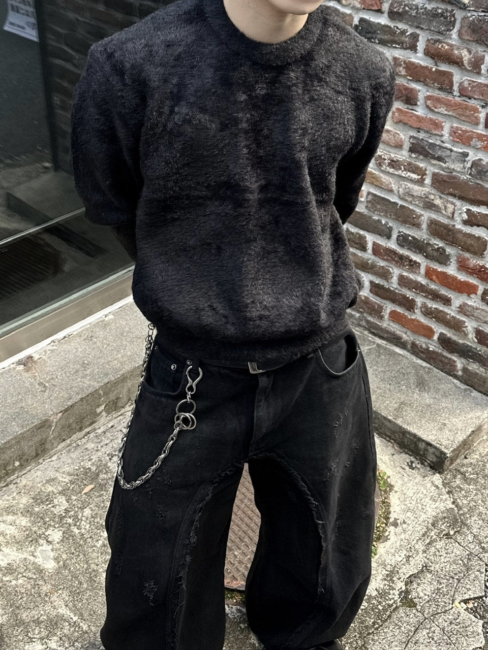 大阪店WEB限定受注制【Chikashitsu +】cropped hairy knit / 【チカシツプラス】クロップドヘアリーニット (3color)