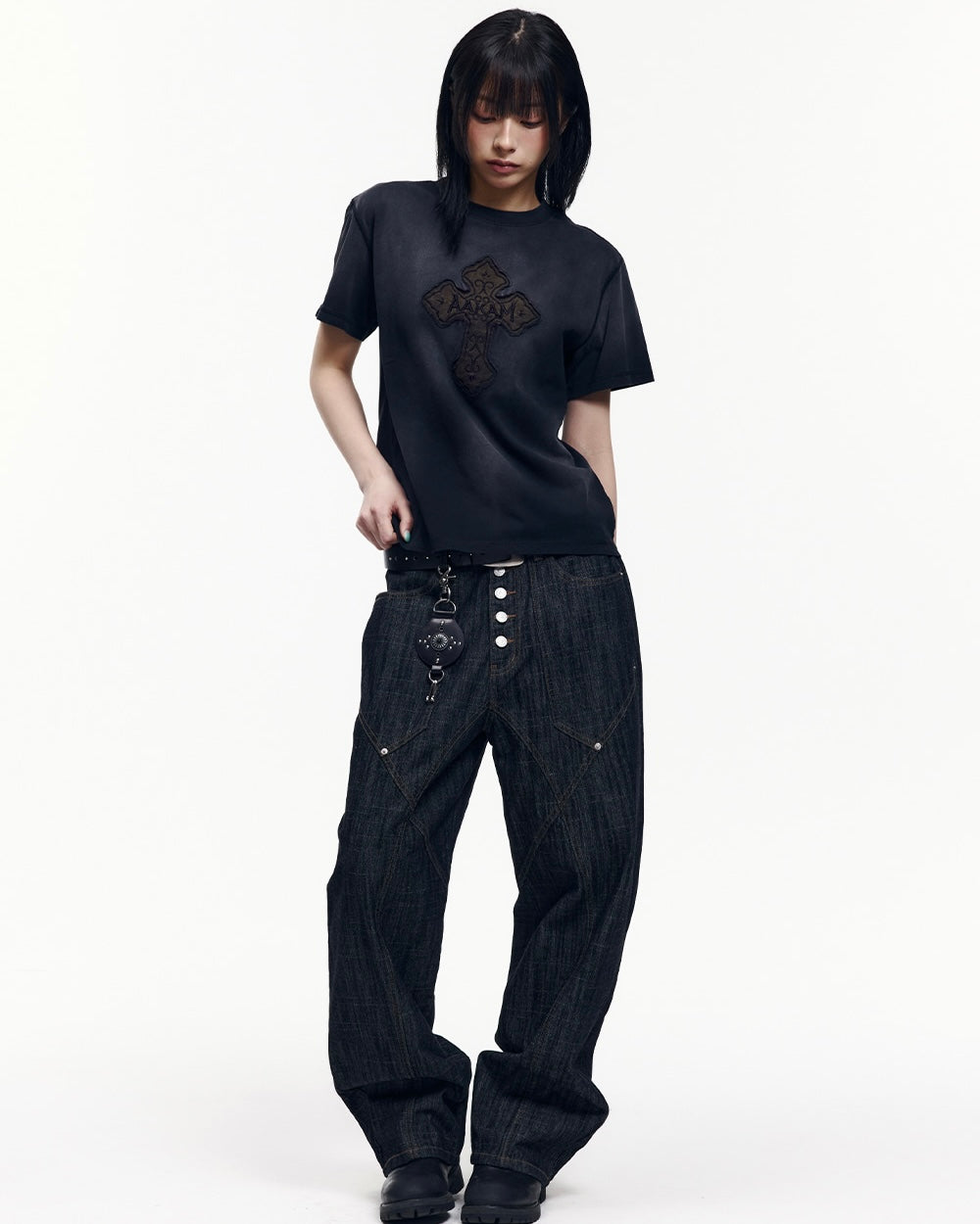 【AAKAM】Dust Fade CROS2 Half Top