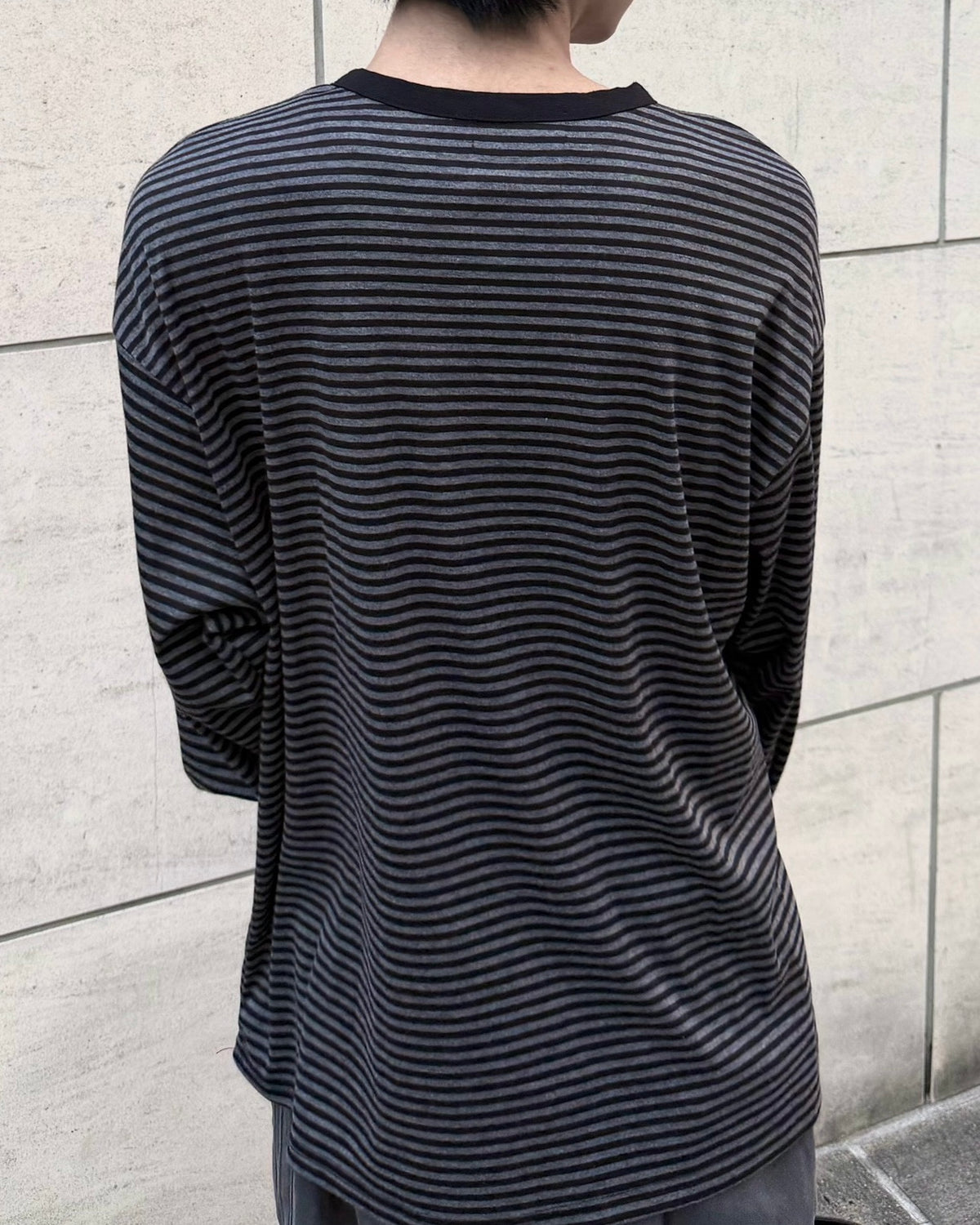 受注制【nmtc+】Striped Henley Long Sleeve