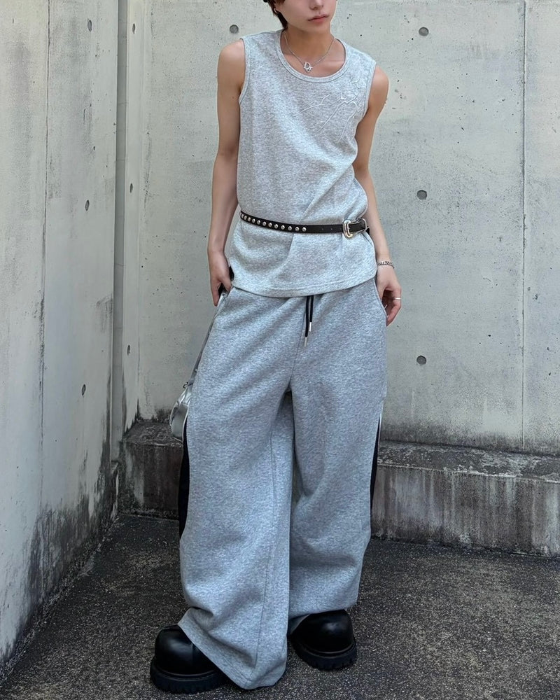 国際配送【Never mind the XU】tribal embroidered tank top (3color)