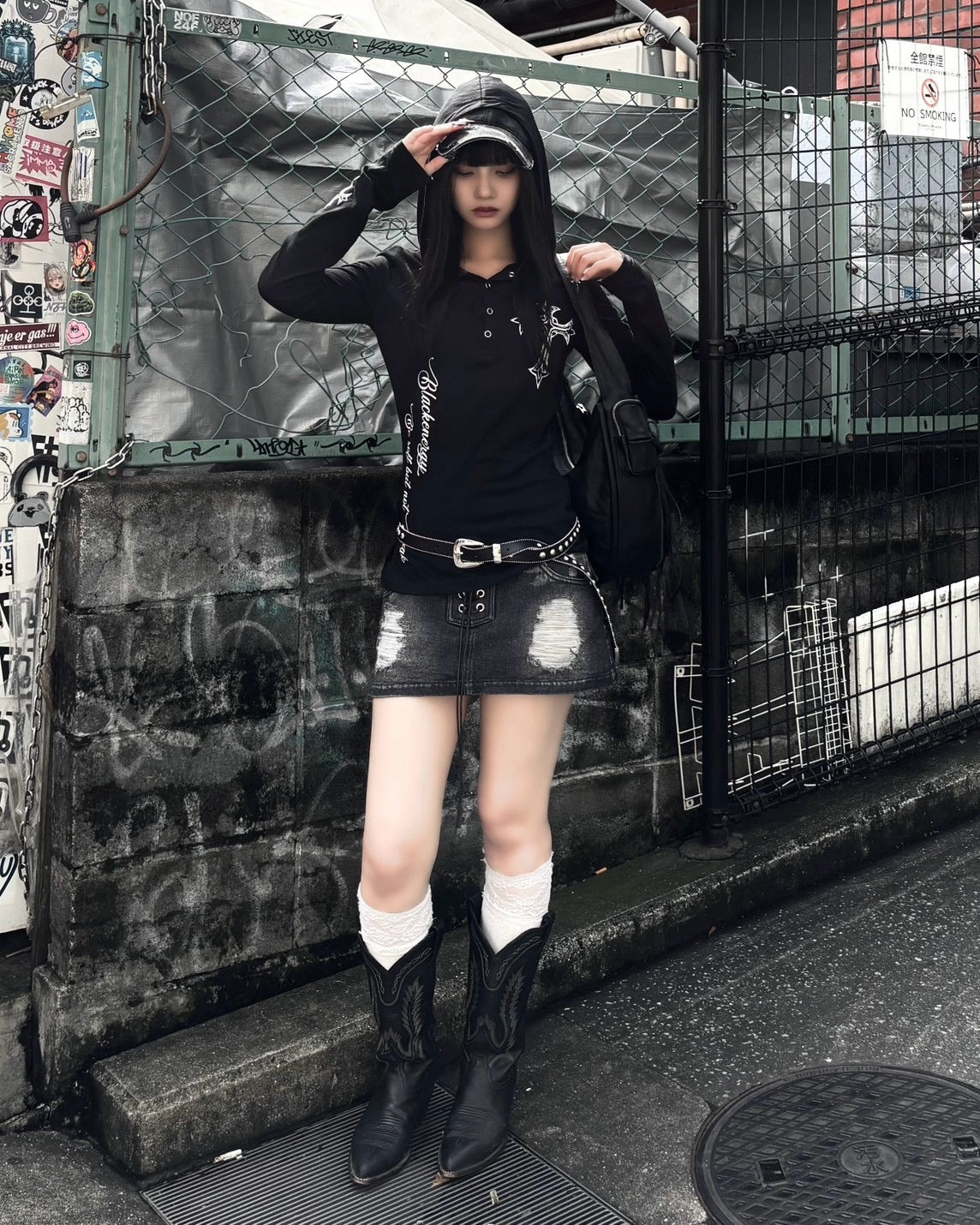 受注制【Never mind the XU】studs belt (2color)