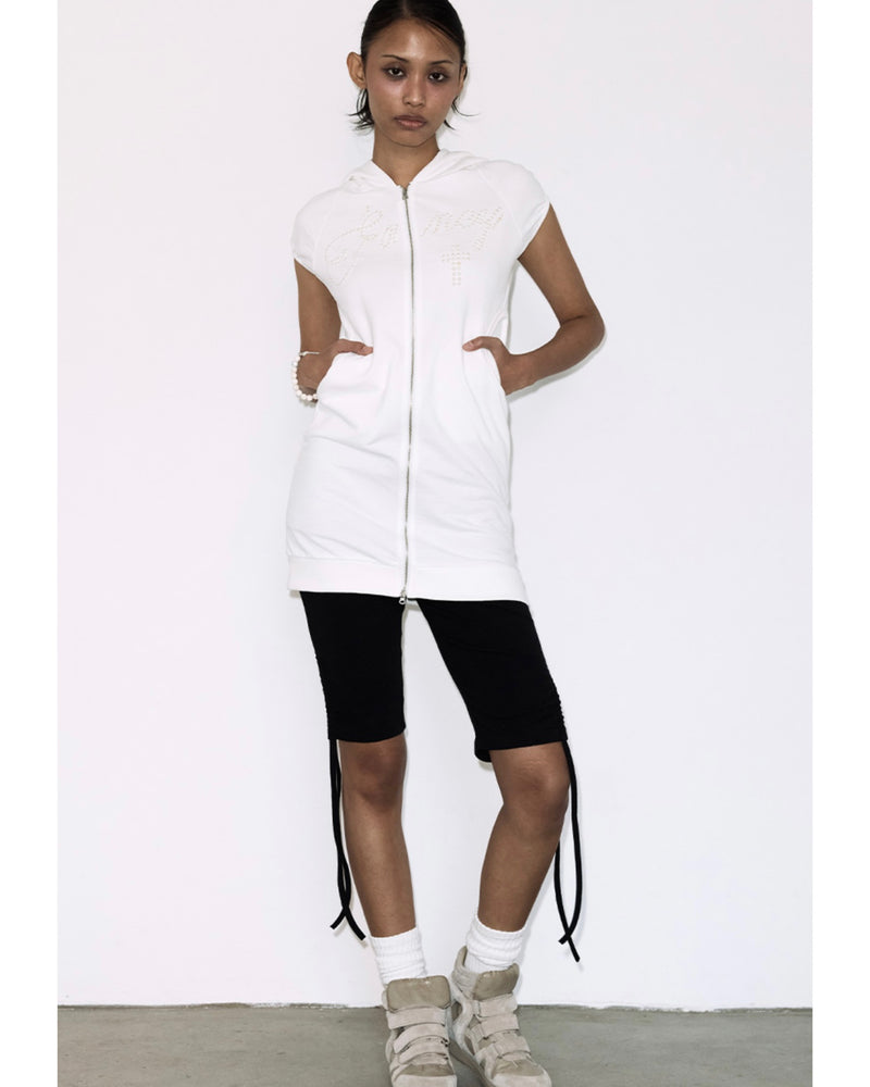 【FANCY CLUB】HOTFIX PUFF SLEEVE HOOD ONE-PIECE