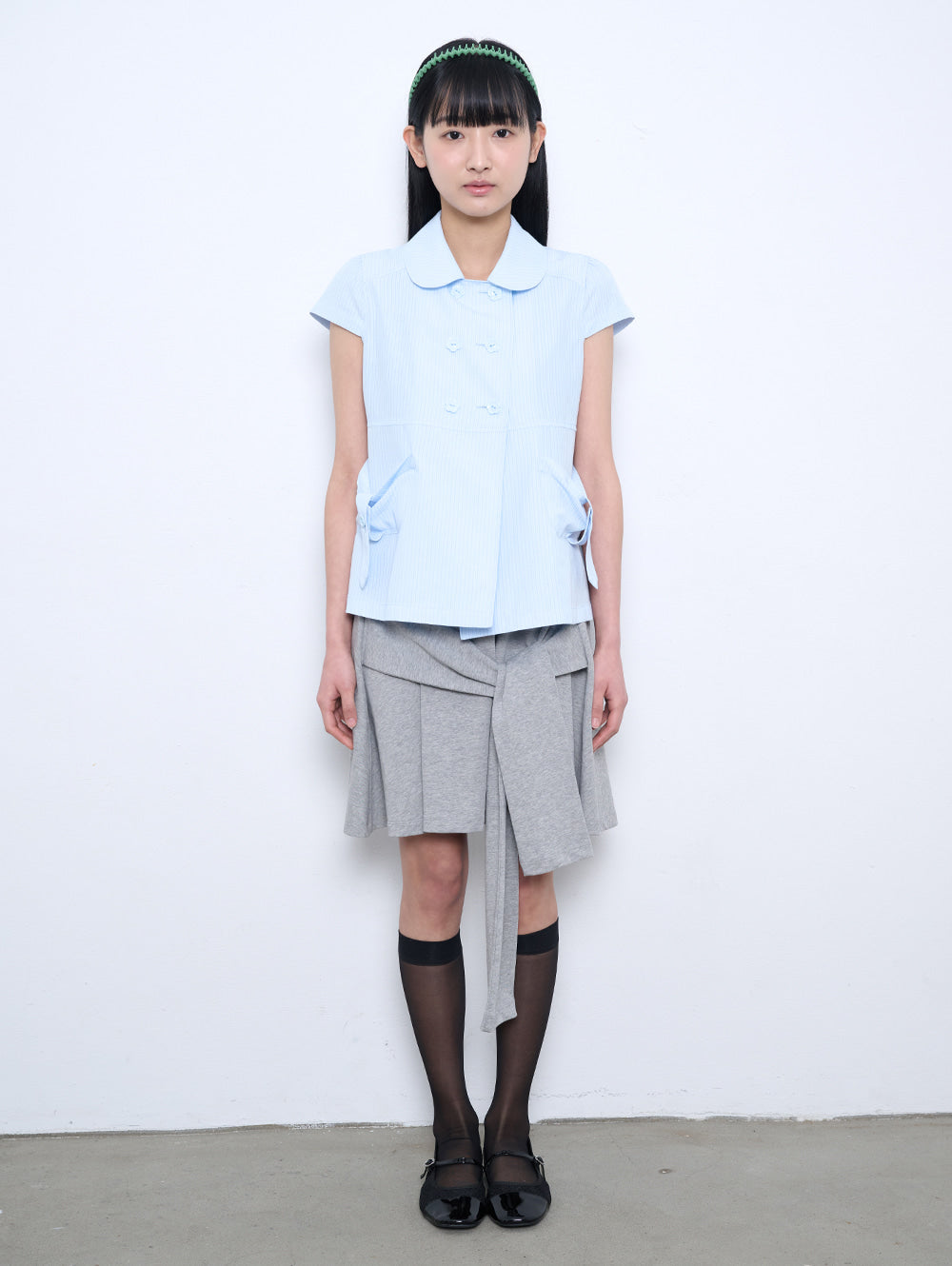 6/8 21:00発売【TUOMIO】ROUND COLLAR HALF JACKET