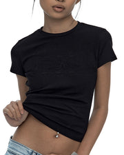 【Kashiko】 Embossed Baby Tee