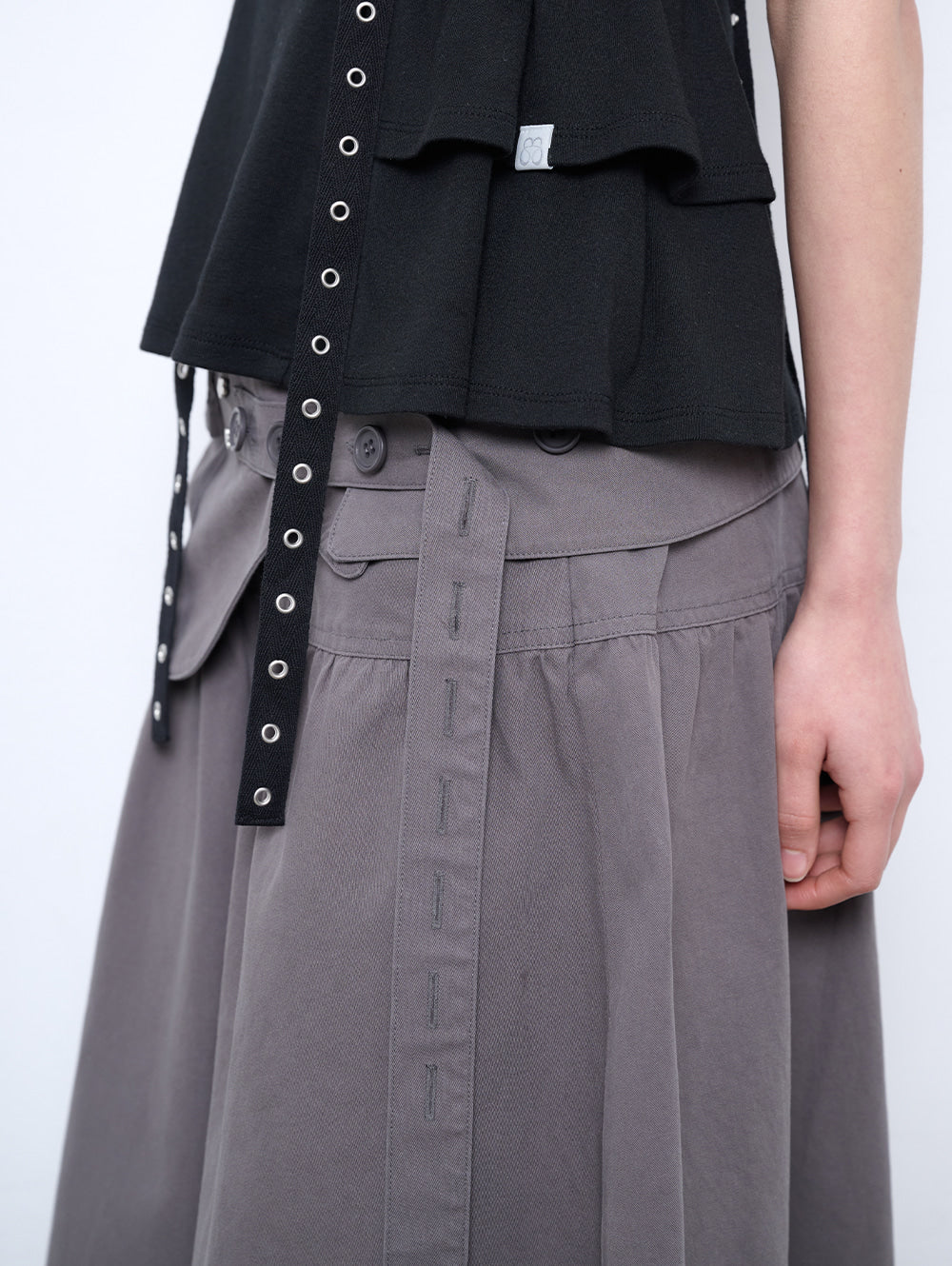 6/8 21:00発売【TUOMIO】WASHED BELT BAG SKIRT