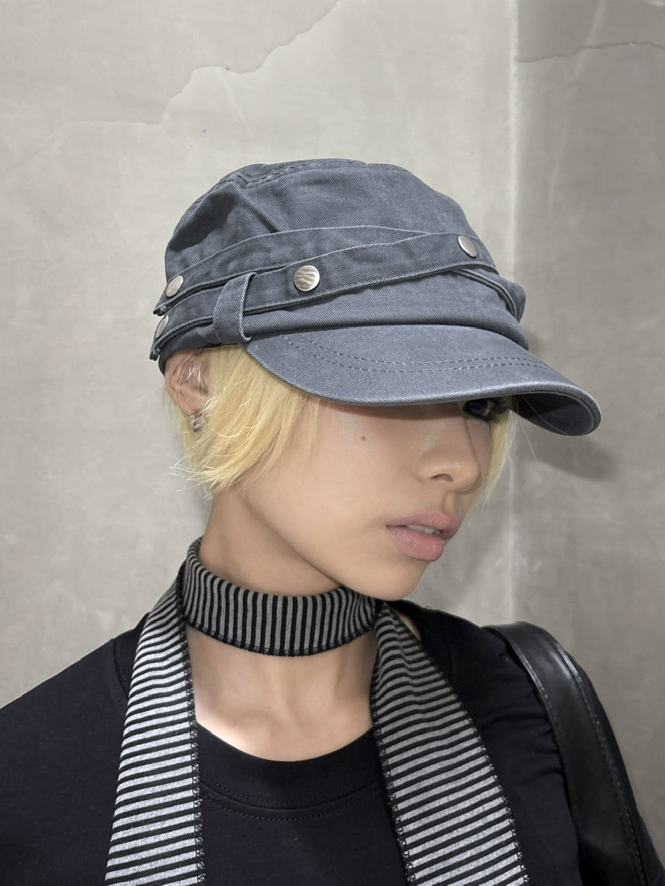 国際配送【Never mind the XU】double belt strap cap (2color)