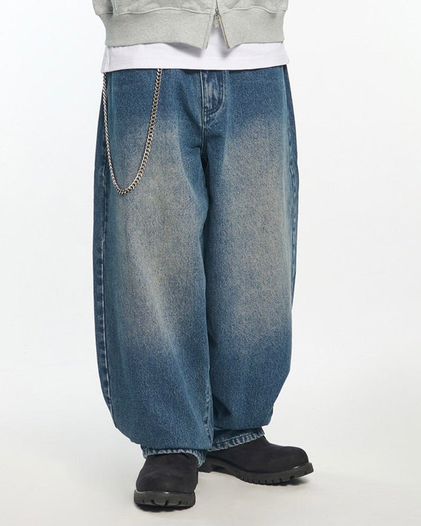 【NOMANUAL】BASIC WASHED DENIM PANTS