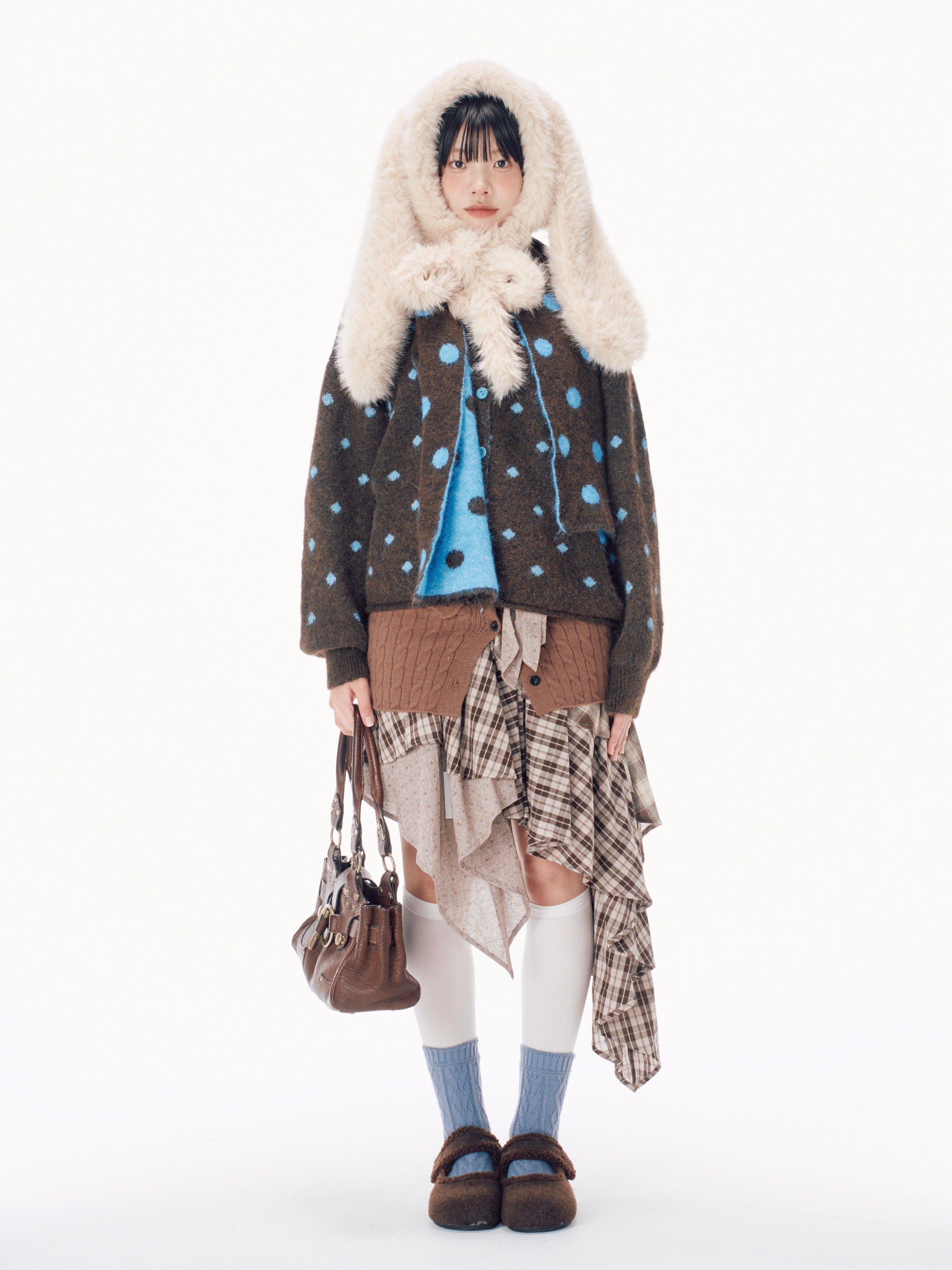 国際配送【Nerd out XU】knit layered skirt / 【ナードアウトエックスユー】ニットレイヤードスカート (3color)