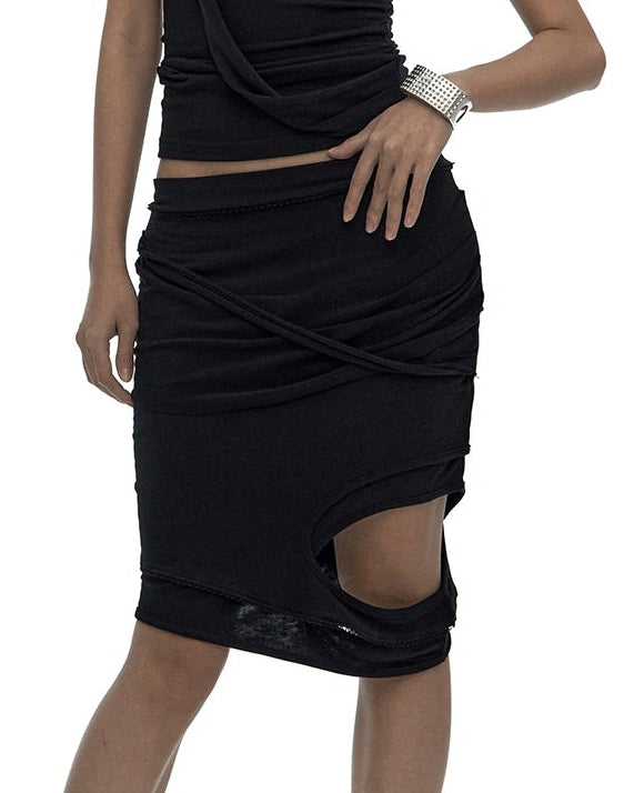 【Kashiko】Peek-a-boo Strap Skirt