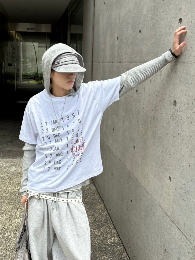 6/19 20:00発売 受注制【nmtc+】Washed Semi Crop Lettering Tee (3color)