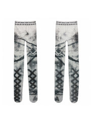 【Never mind the XU】gothic chain print tights