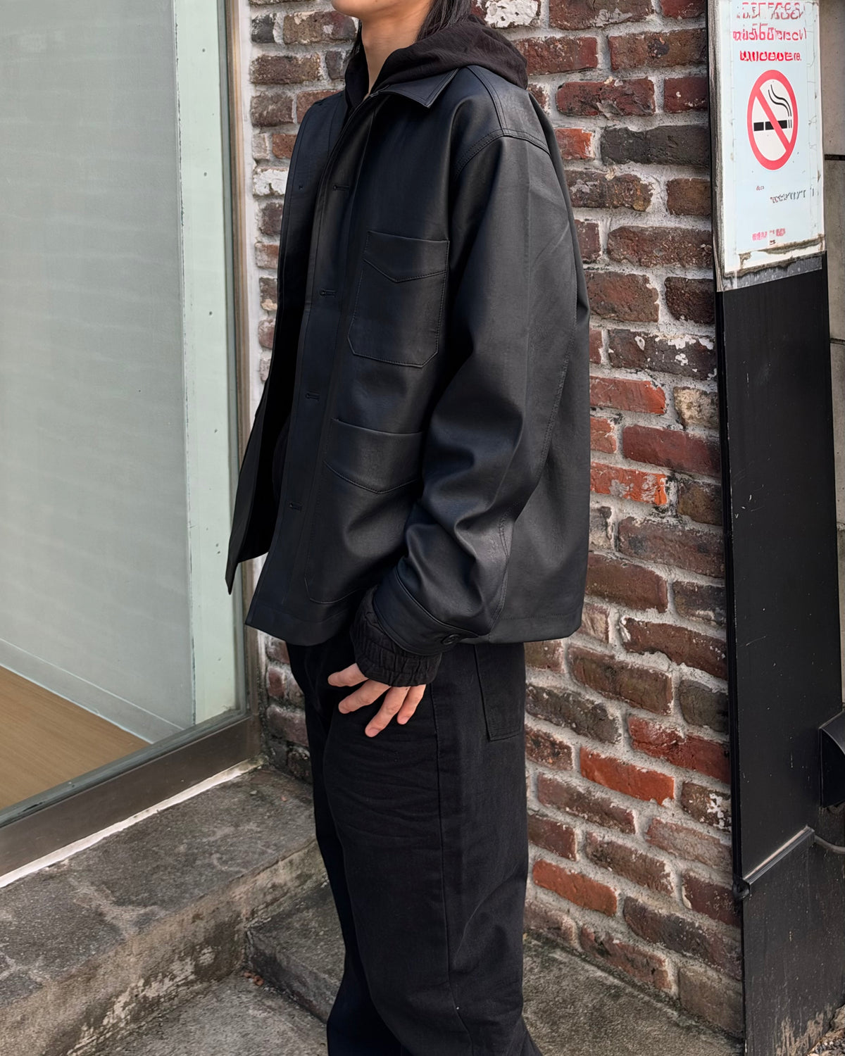 受注制【youll】faux leather work jacket