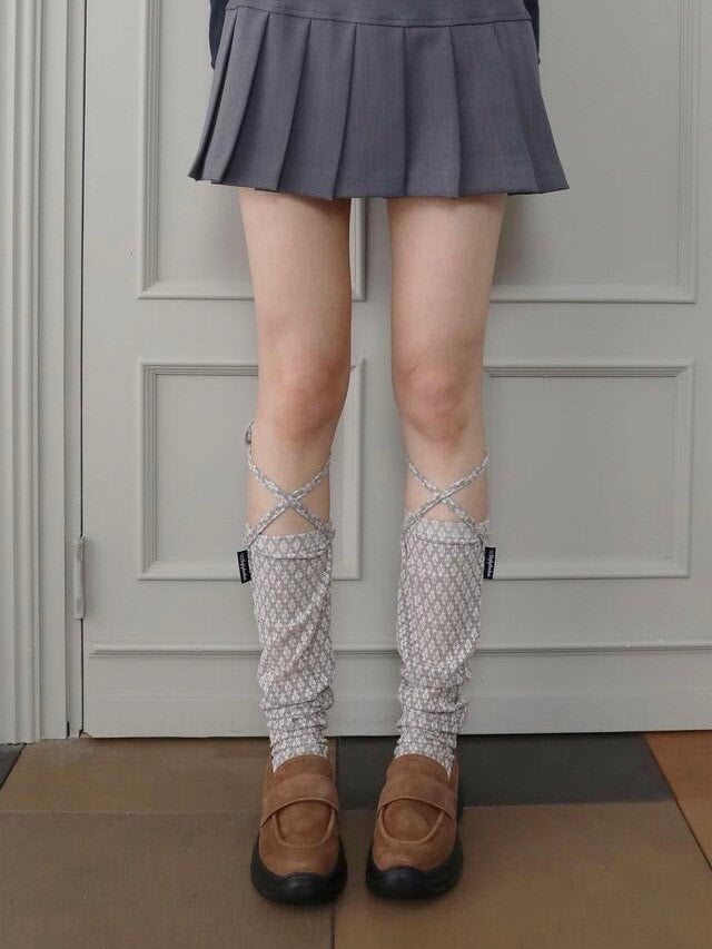 12/21 20:00 再販【Uglyshadow】LACE LONG SOCKS (5color)