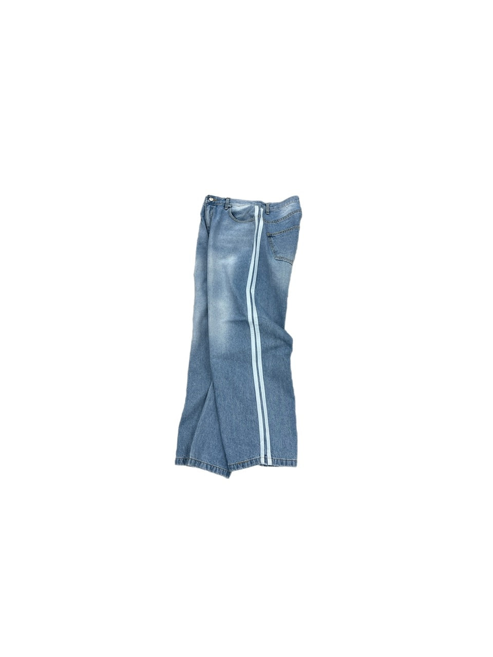 受注制【Chikashitsu +】oversized side line denim pants (2color)