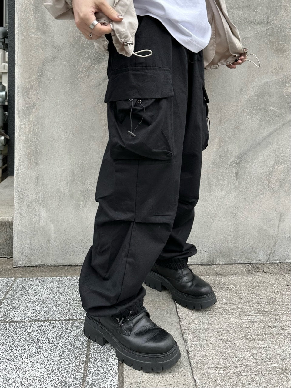 大阪店WEB限定受注制【Chikashitsu +】full length cargo pants (2color)