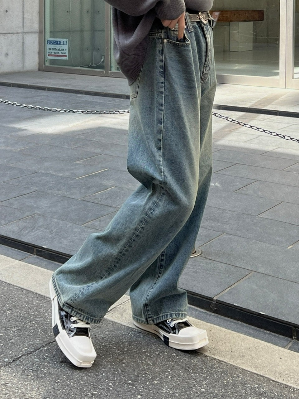 大阪店WEB限定受注制【Chikashitsu +】vintage color wash wide denim