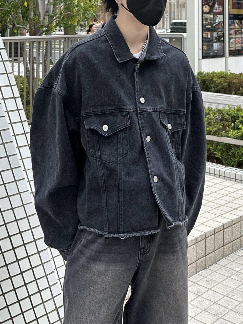 大阪店WEB限定受注制【Chikashitsu +】cutting cropped denim jacket (3color)