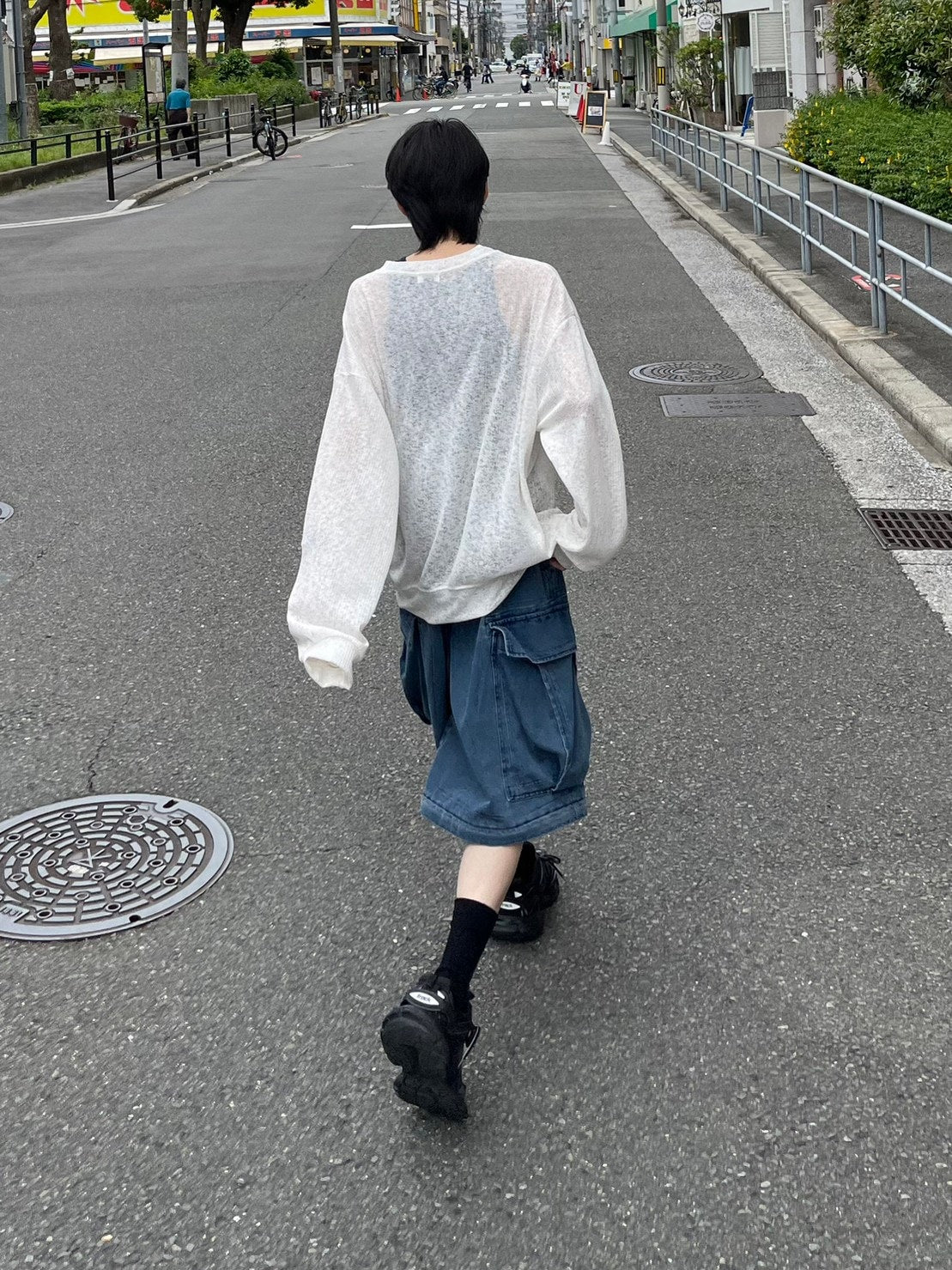 Chikashitsu +】2way heavy pocket denim cargo pants (2color