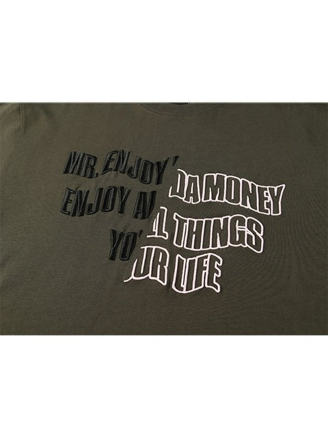 【MR. ENJOY DA MONEY】Cutting font short sleeves