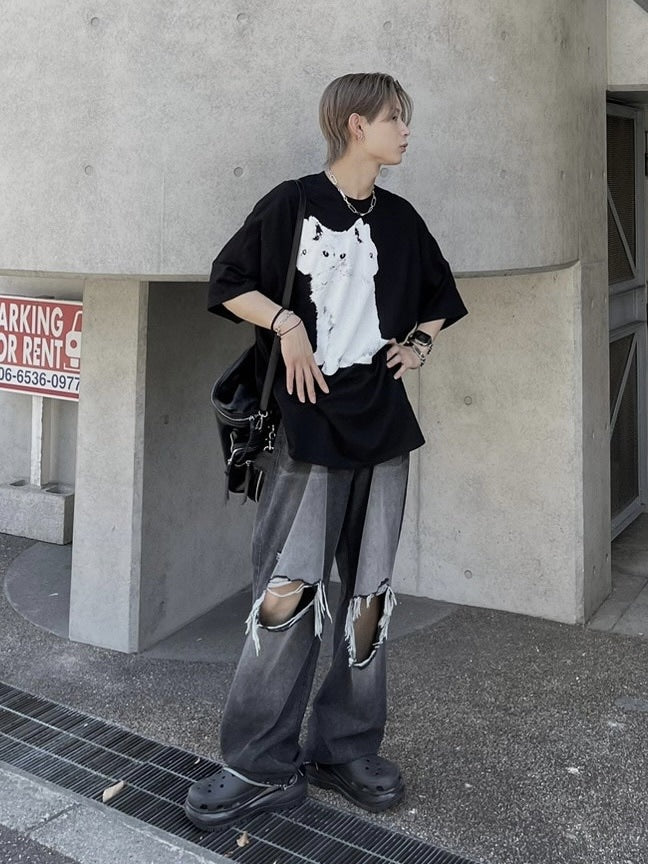 大阪店WEB限定【Chikashitsu +】vintage crash denim pants (2color)