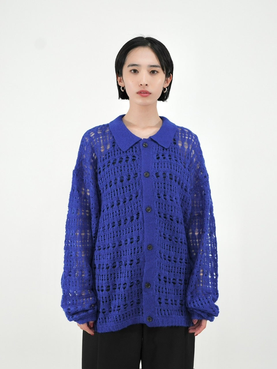 受注制【Chikashitsu +】pastry collar knit cardigan (5color)