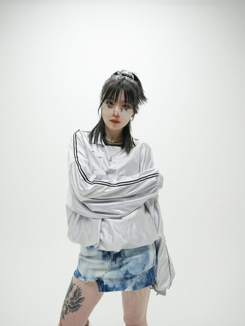 受注制【Never mind the XU】uniform line long sleeve tee (2color)