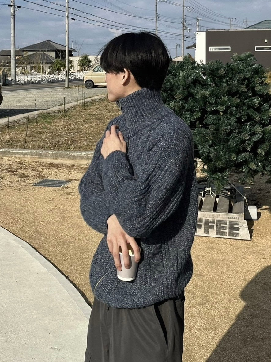 受注制【youll】zip up cable knit (5color)