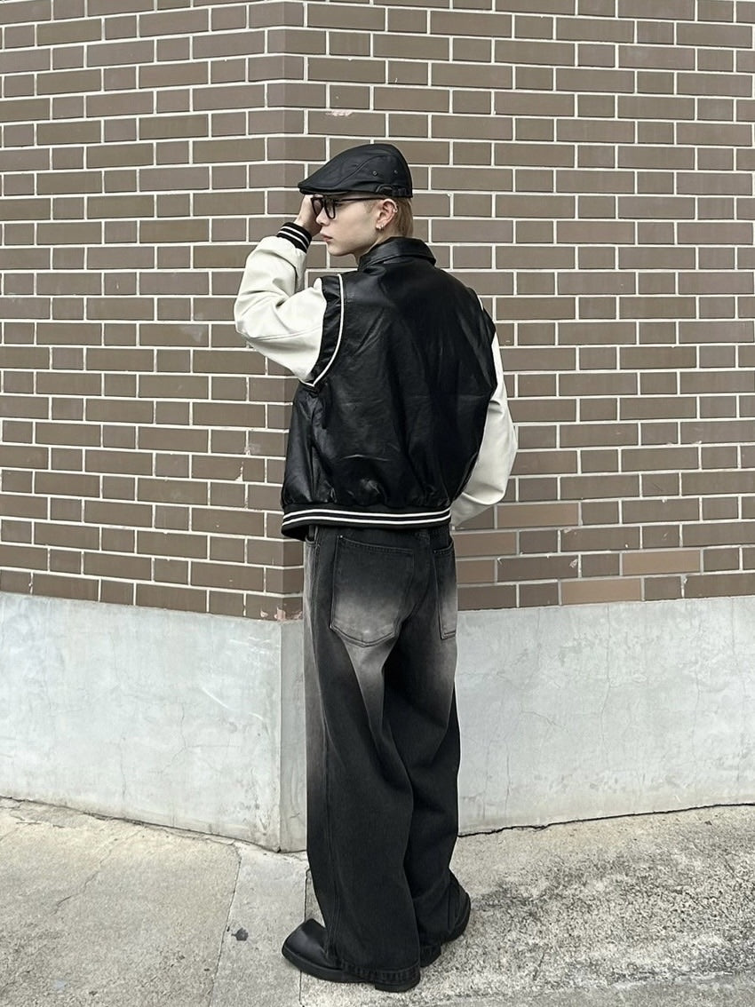 受注制【Chikashitsu +】leather piping jacket (2color)