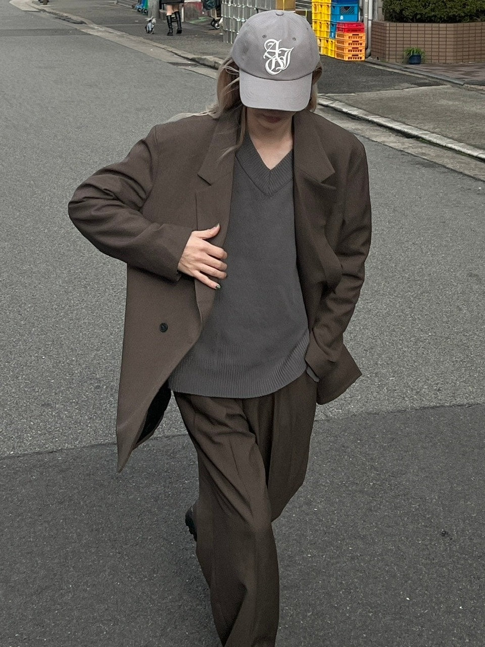 受注制【Chikashitsu +】set up overfit double jacket (3color)